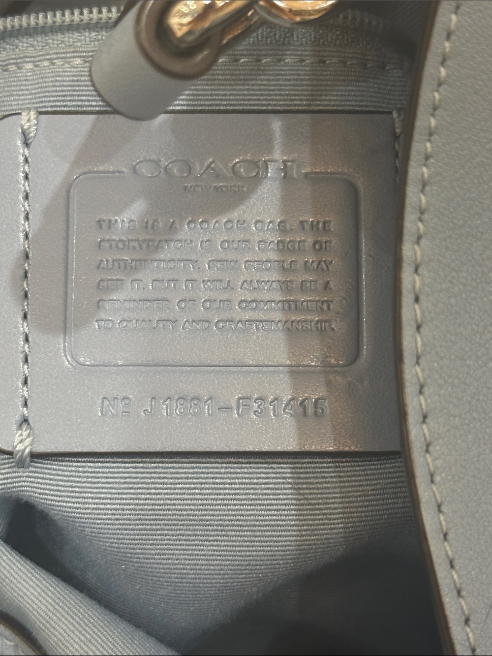 Coach Lexy Powder Blue Leather & Suede Shoulder Bag With Hangtag - Picture 4 of 14